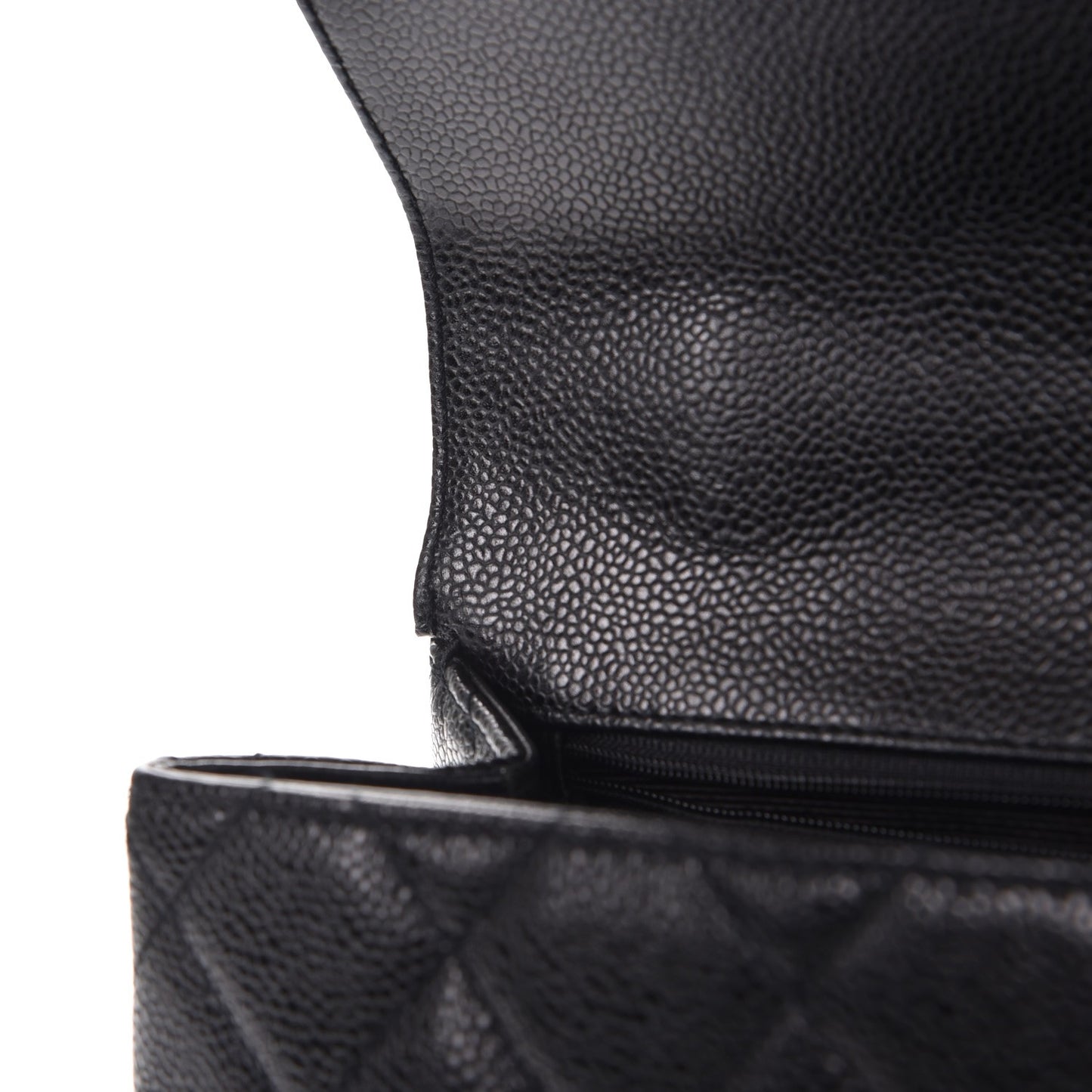 Caviar Quilted Jumbo Kelly Flap Black