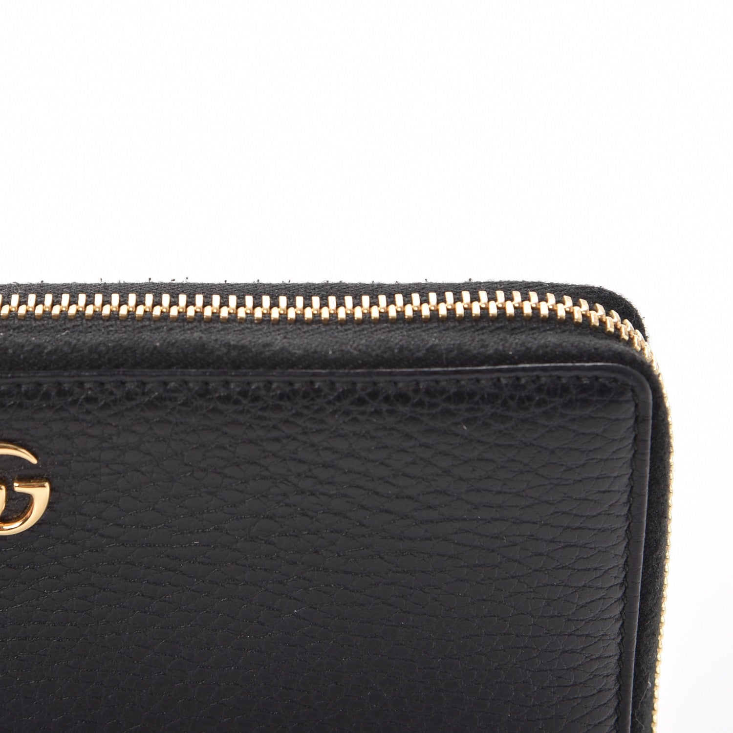 Gucci Dollar Calfskin GG Marmont Zip Around Wallet Black 8 of 10