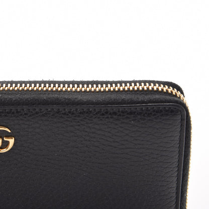 Gucci Dollar Calfskin GG Marmont Zip Around Wallet Black 8 of 10