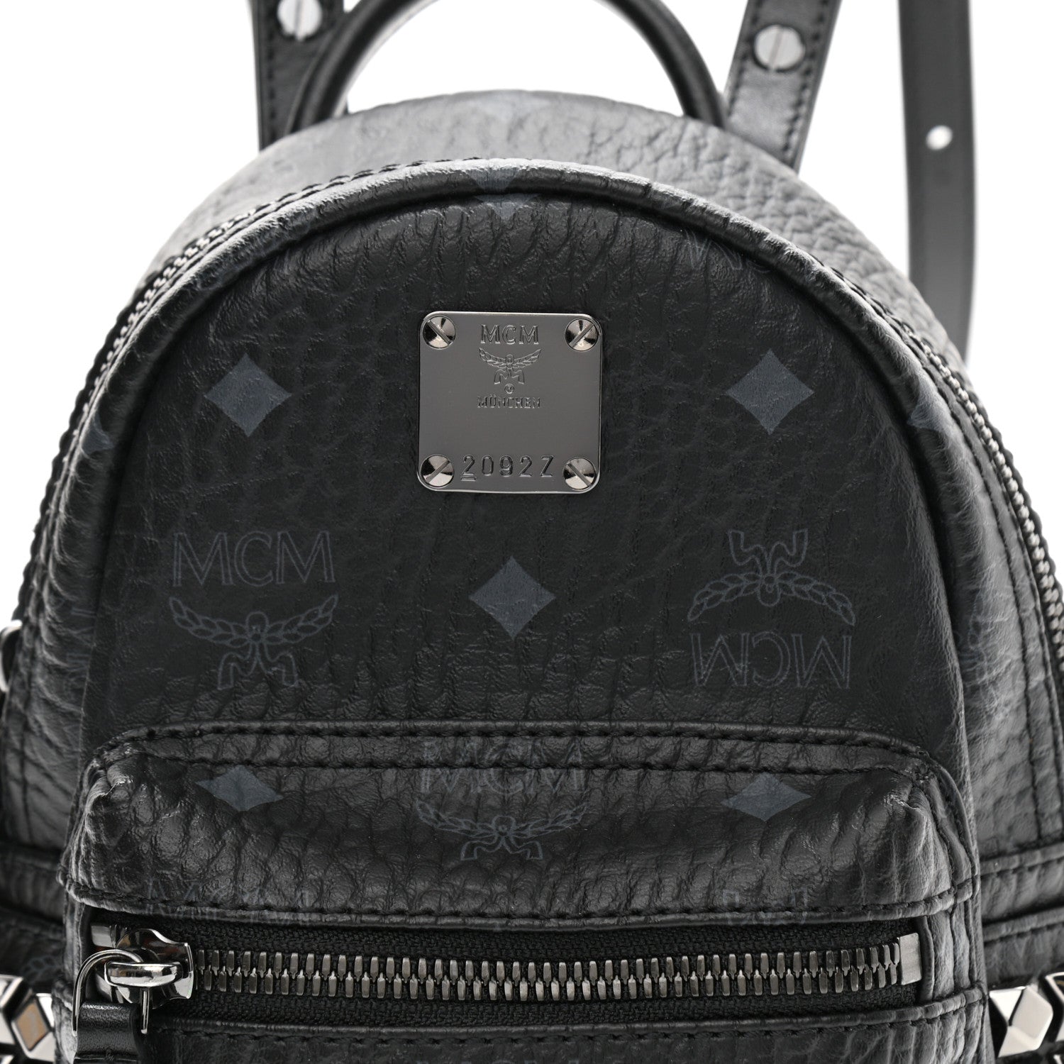 MCM Visetos Side Stud X-Mini Stark Bebe Boo Backpack Black 8 of 13