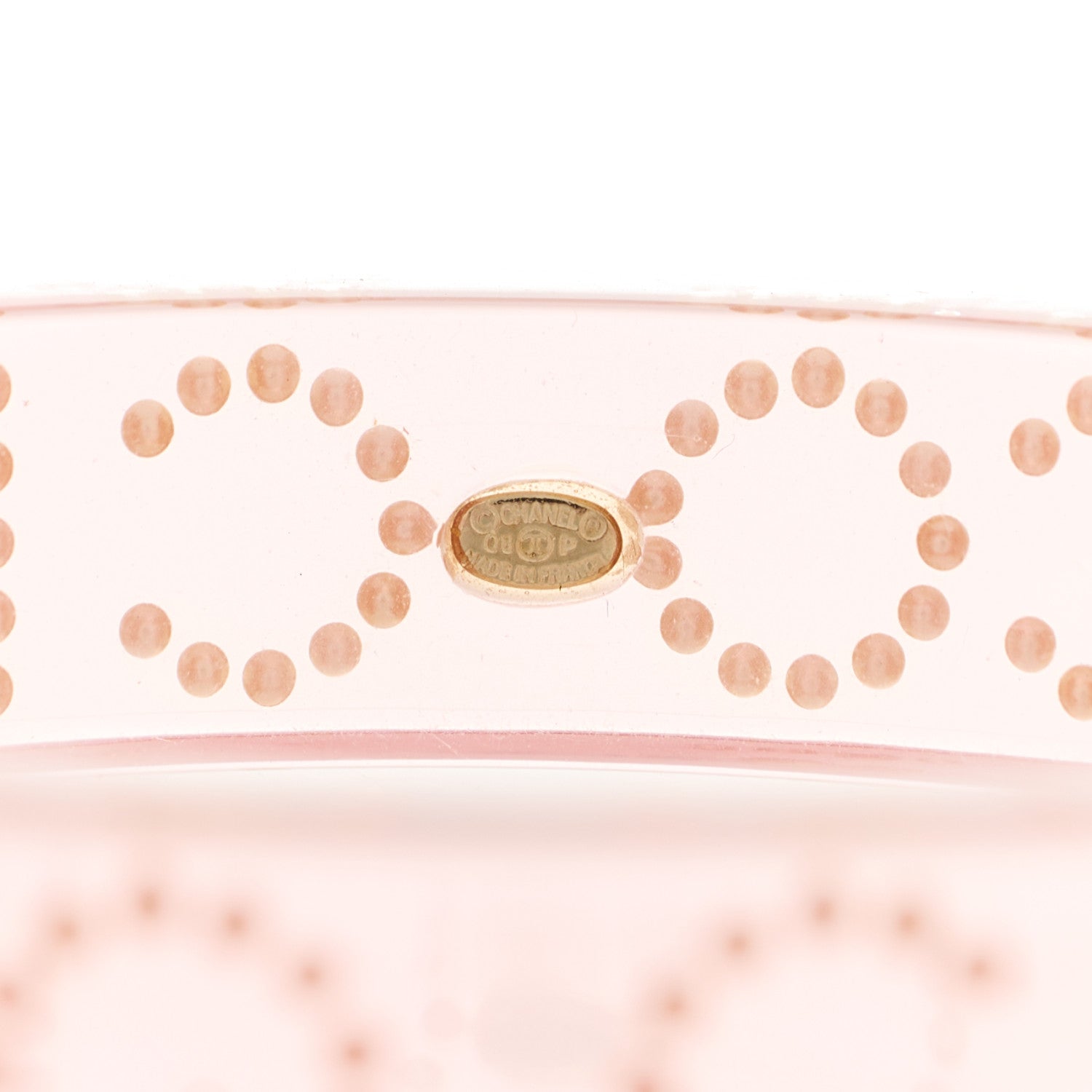 Chanel Resin Pearl Coco Cuff Transparent Pink 4 of 4