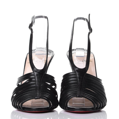 Christian Louboutin Calfskin Strappy Sandals 36 Black 2 of 7