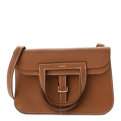 Hermes Taurillon Clemence Halzan 25 Gold 1 of 9