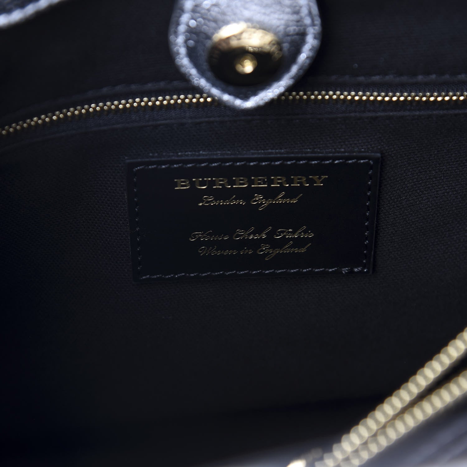 Burberry Metallic Grainy Calfskin House Check Medium Banner Tote Silver 7 of 9