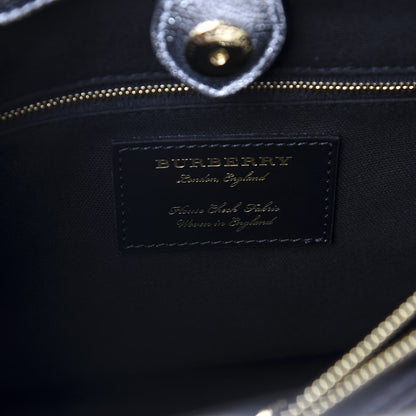 Burberry Metallic Grainy Calfskin House Check Medium Banner Tote Silver 7 of 9