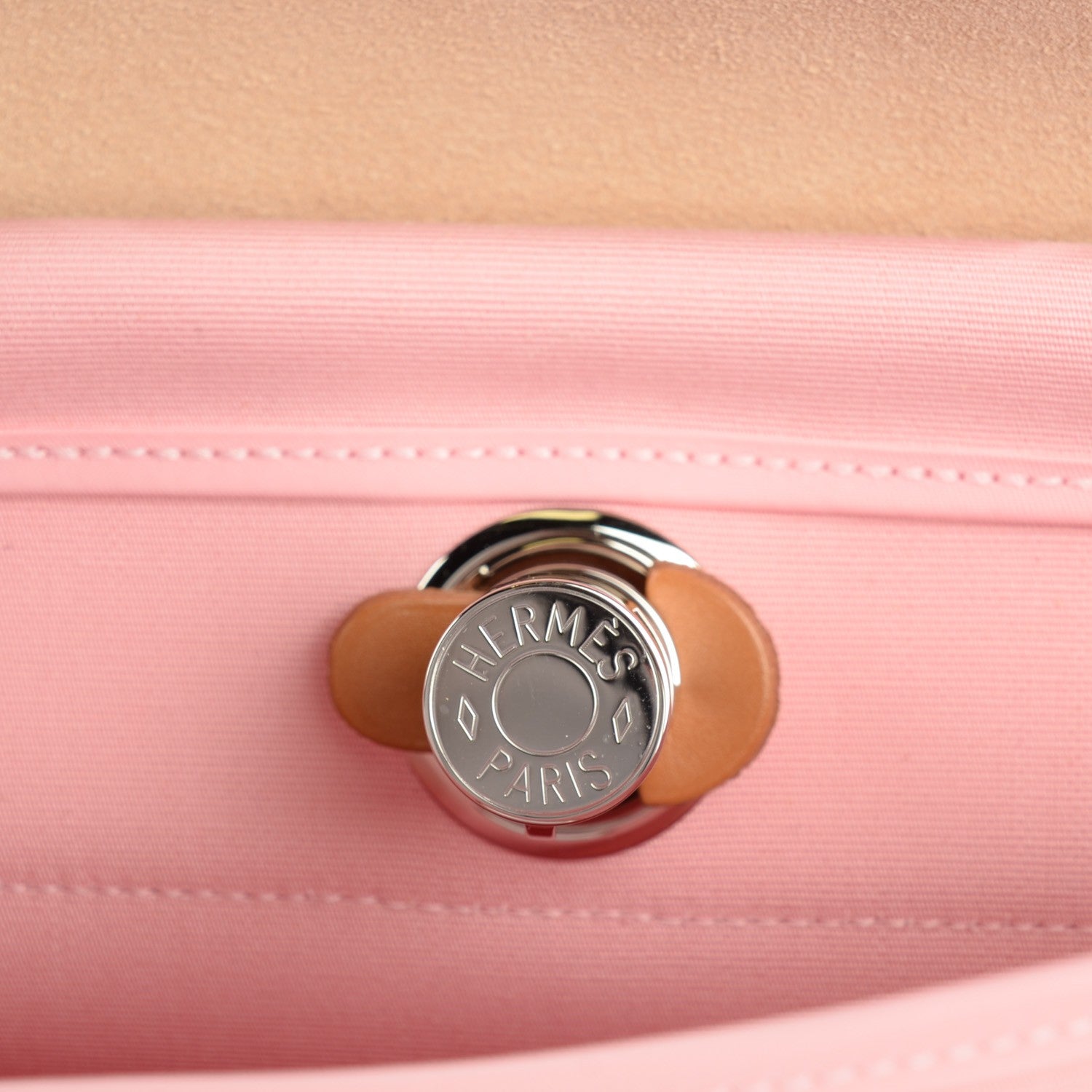 Hermes Vache Hunter Toile Herbag Zip 31 PM Rose Sakura 19 of 19
