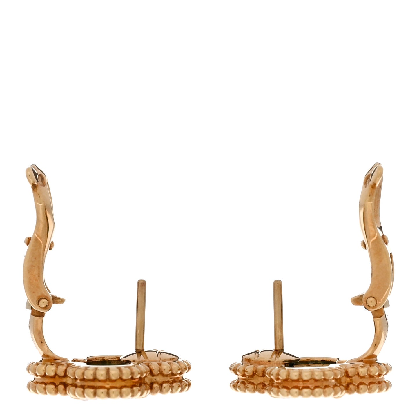 18K Yellow Gold Malachite Vintage Alhambra Earrings