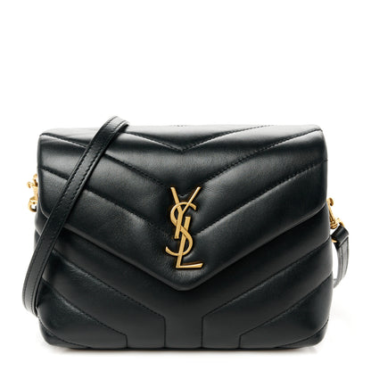 Saint Laurent Calfskin Y Quilted Monogram Toy Loulou Crossbody Bag Black 1 of 12
