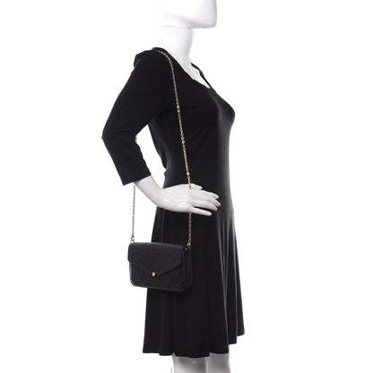 Louis Vuitton Empreinte Pochette Felicie Chain Wallet Black 2 of 9