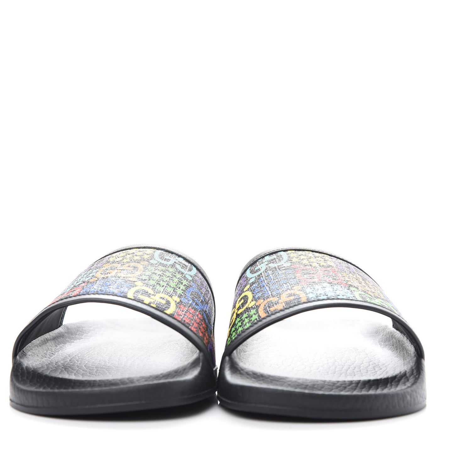 GG Supreme Monogram Psychedelic Slide Sandals 40 Black Multicolor