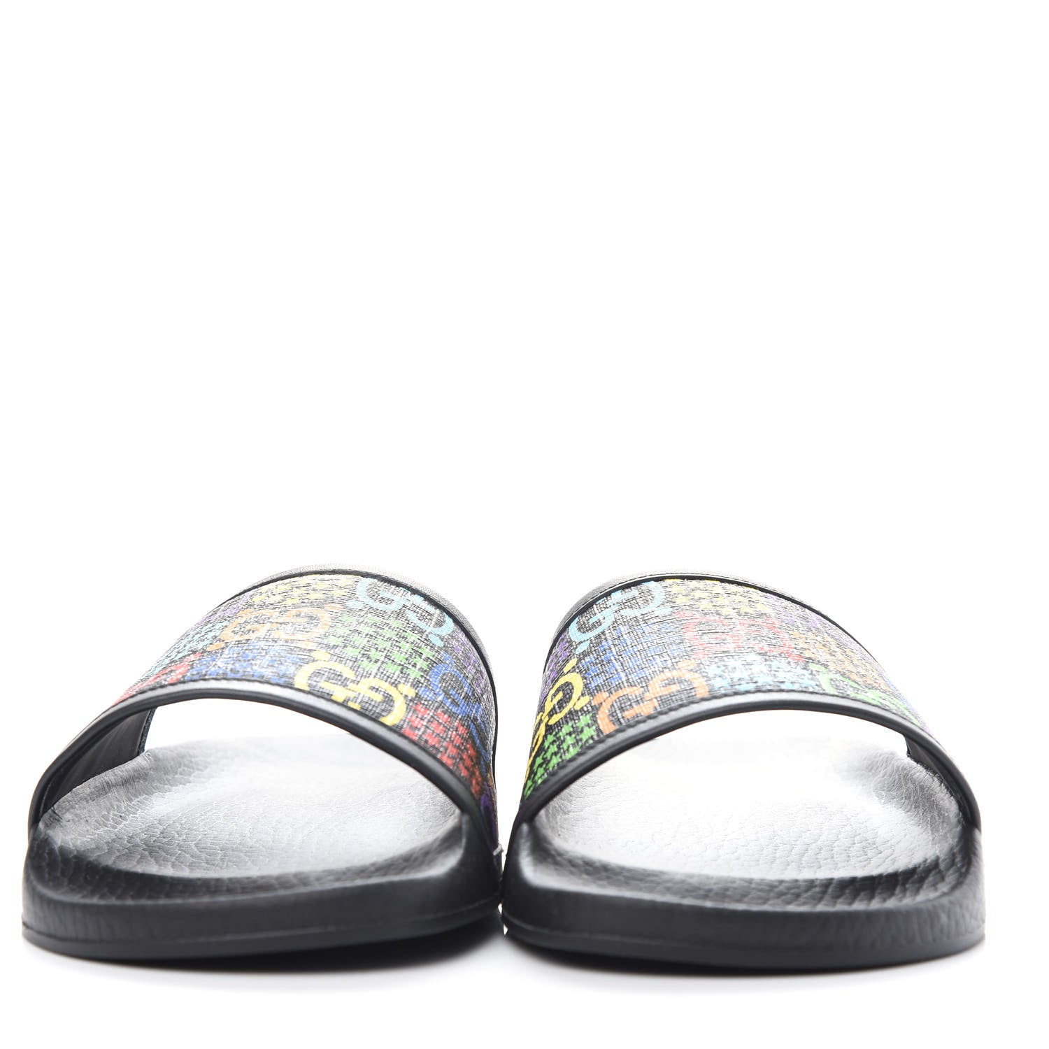 Gucci GG Supreme Monogram Psychedelic Slide Sandals 40 Black Multicolor 2 of 11