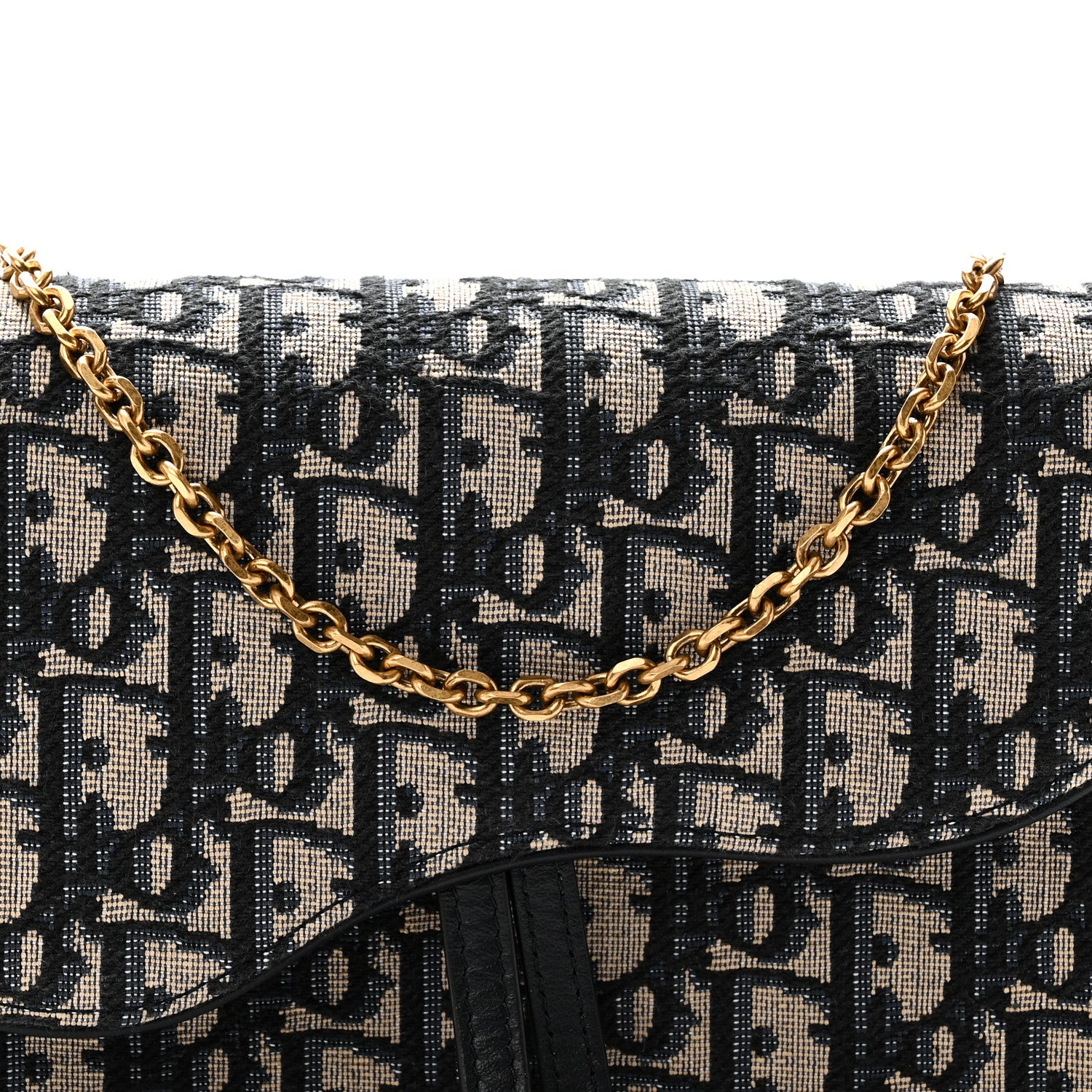 Christian Dior Oblique Saddle Chain Pouch  Blue 8 of 10