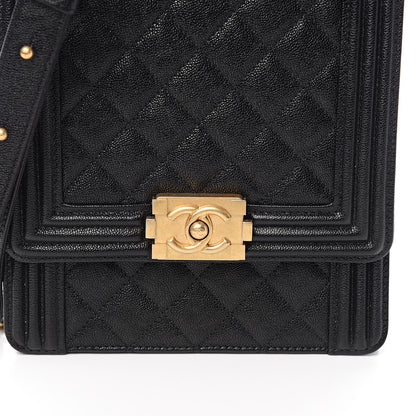 Chanel Caviar Quilted North South Boy Flap Black 10 of 11