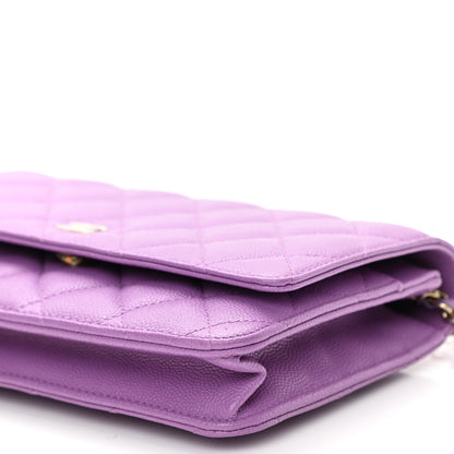 Chanel Caviar Quilted Wallet On Chain WOC Purple 10 of 11