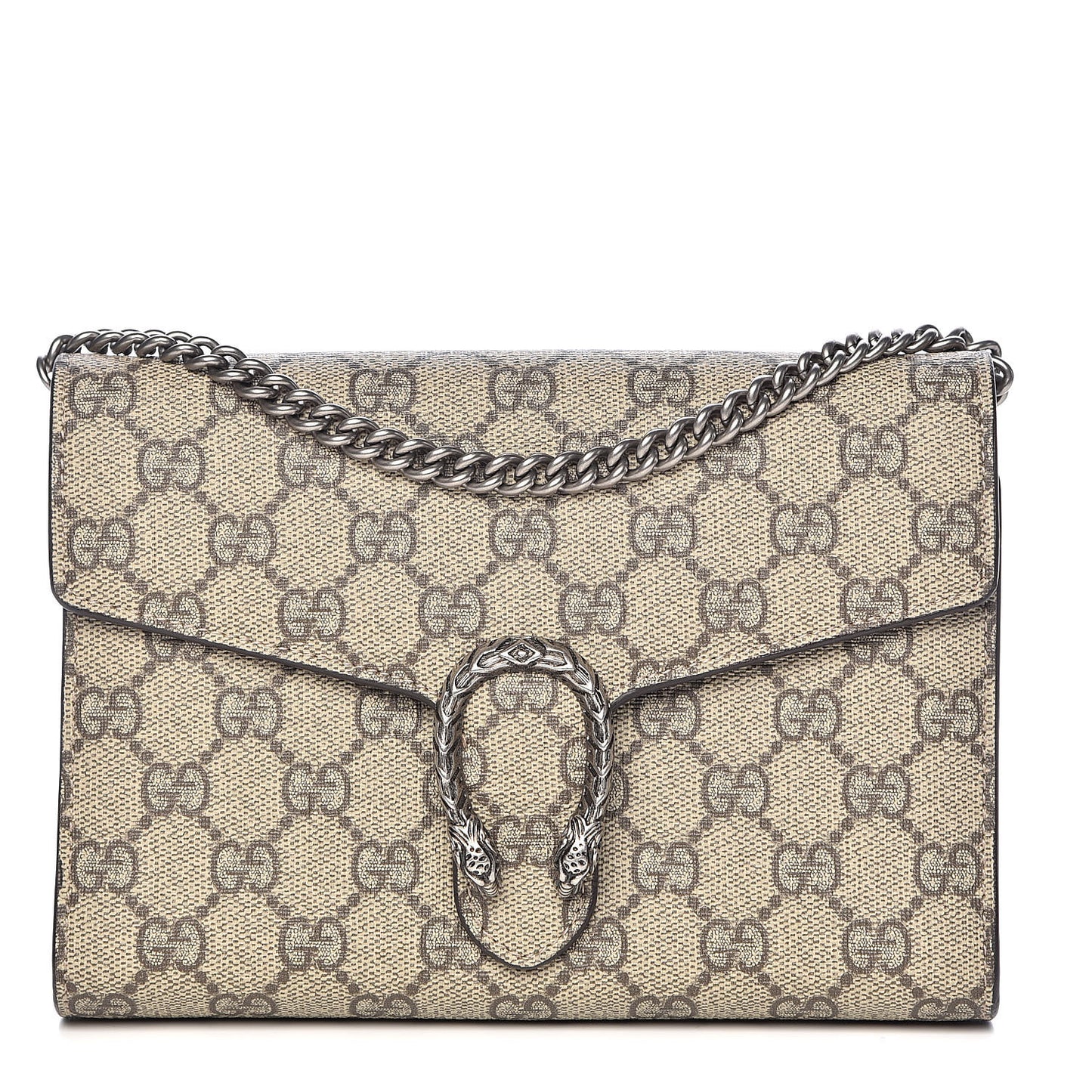 GG Supreme Monogram Mini Dionysus Chain Wallet Beige Taupe