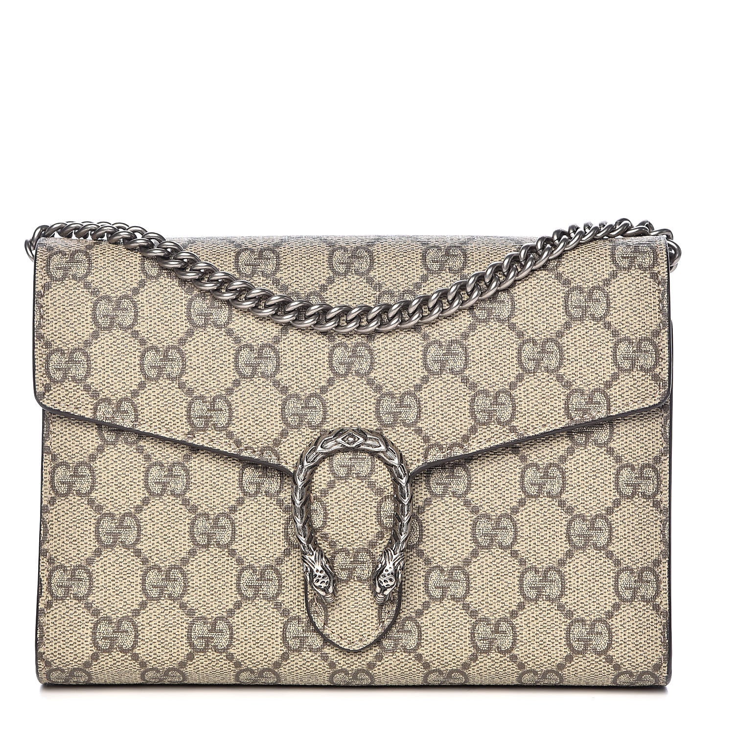 Gucci GG Supreme Monogram Mini Dionysus Chain Wallet Beige Taupe 1 of 10