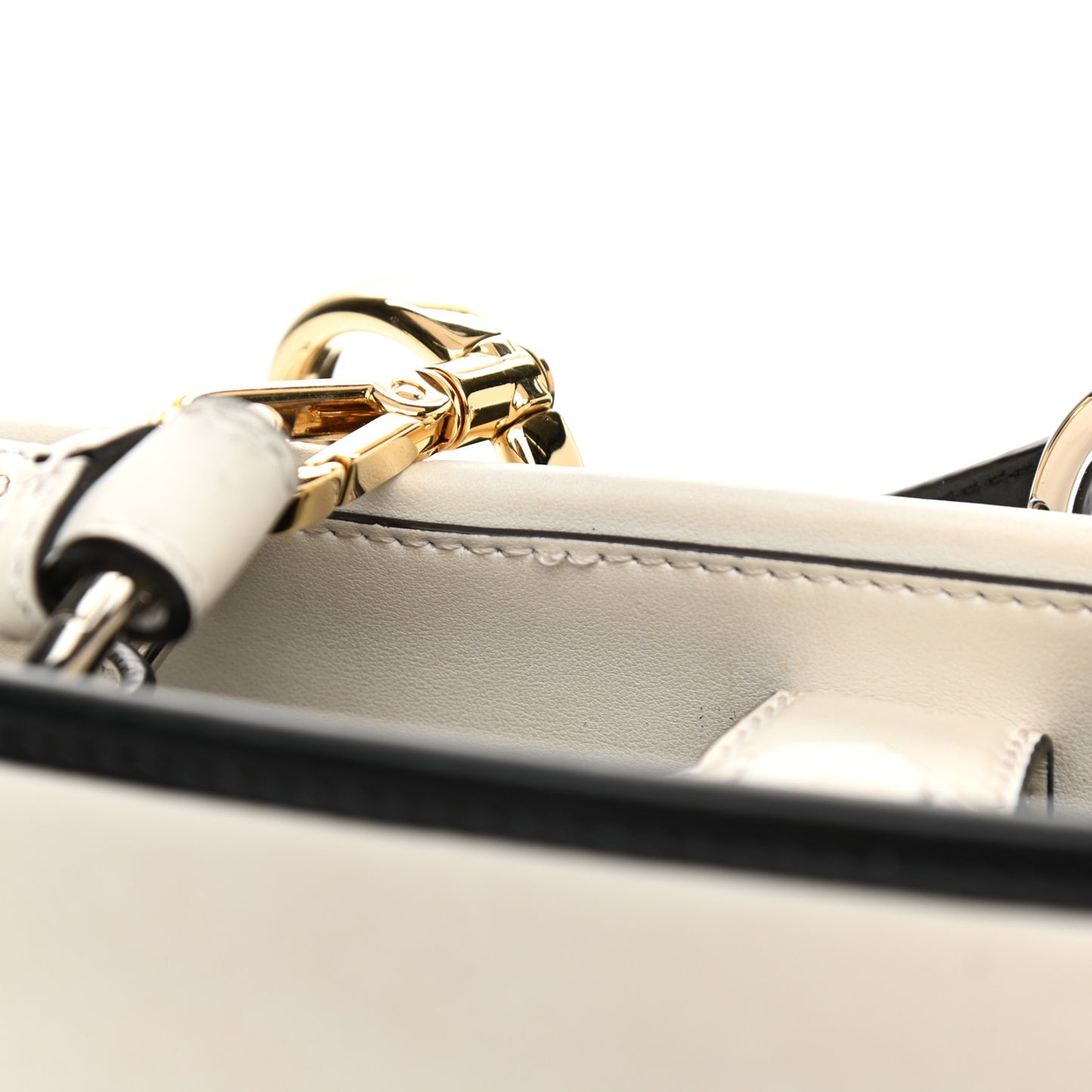 Vitello Century Opaco F is Fendi Bi-Color Small Runaway Satchel White Ice Black