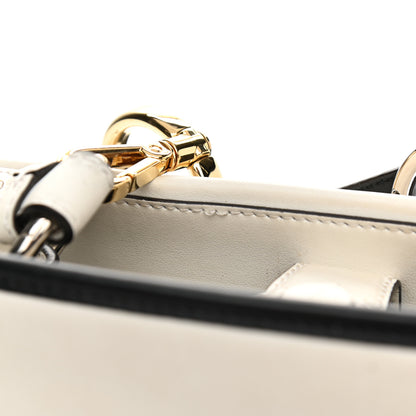 Fendi Vitello Century Opaco F is Fendi Bi-Color Small Runaway Satchel White Ice Black 12 of 15