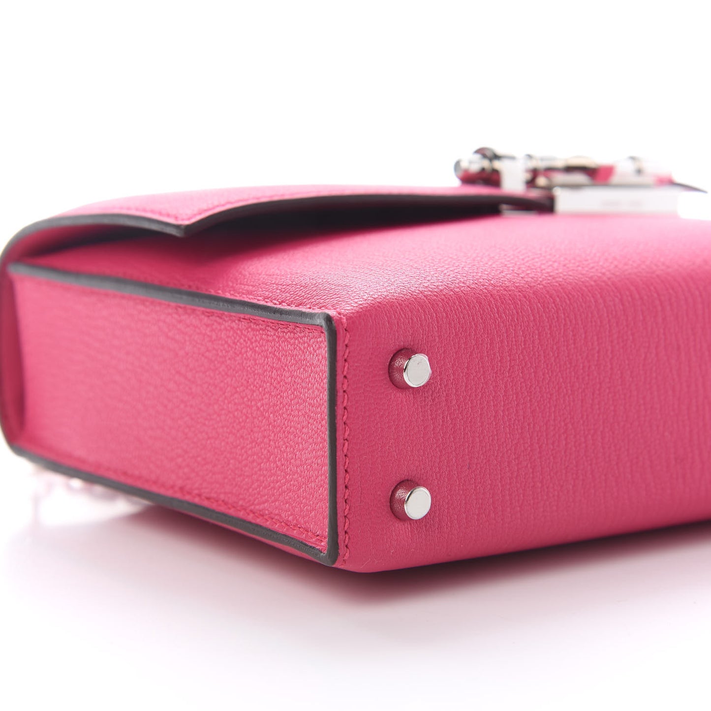 Chevre Mysore Mini Verrou Chaine Bag Rose Shocking