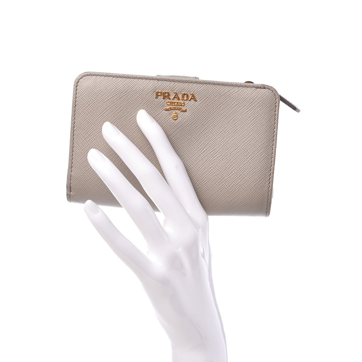 Saffiano Metal Compact Wallet Argilla