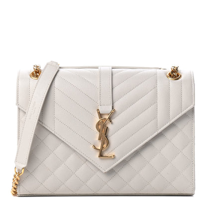 Saint Laurent Grain De Poudre Textured Mixed Matelasse Medium Triquilt Monogram Satchel Porcellana 1 of 4