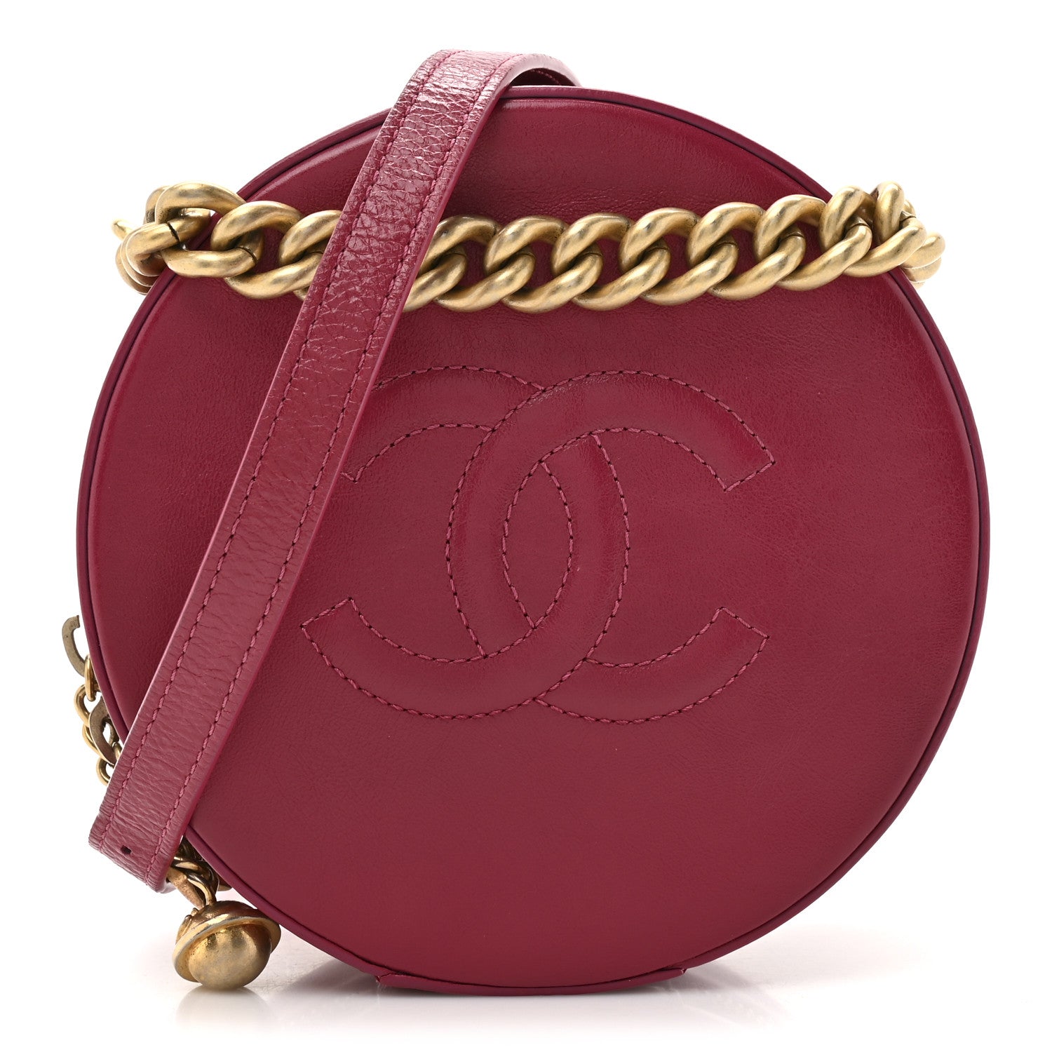 Chanel Glazed Calfskin Round As Earth Evening Bag Rouge 1 of 14