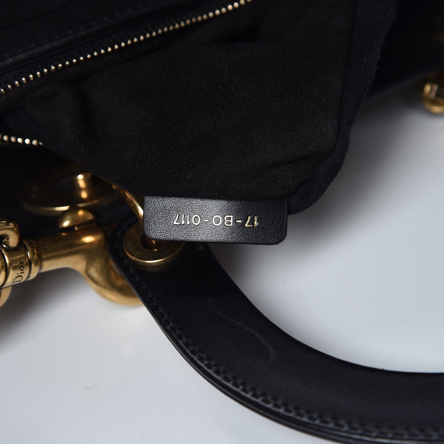 Calfskin Cannage Studded Medium Supple Lady Dior Black
