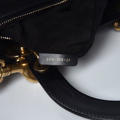 Christian Dior Calfskin Cannage Studded Medium Supple Lady Dior Black 8 of 8