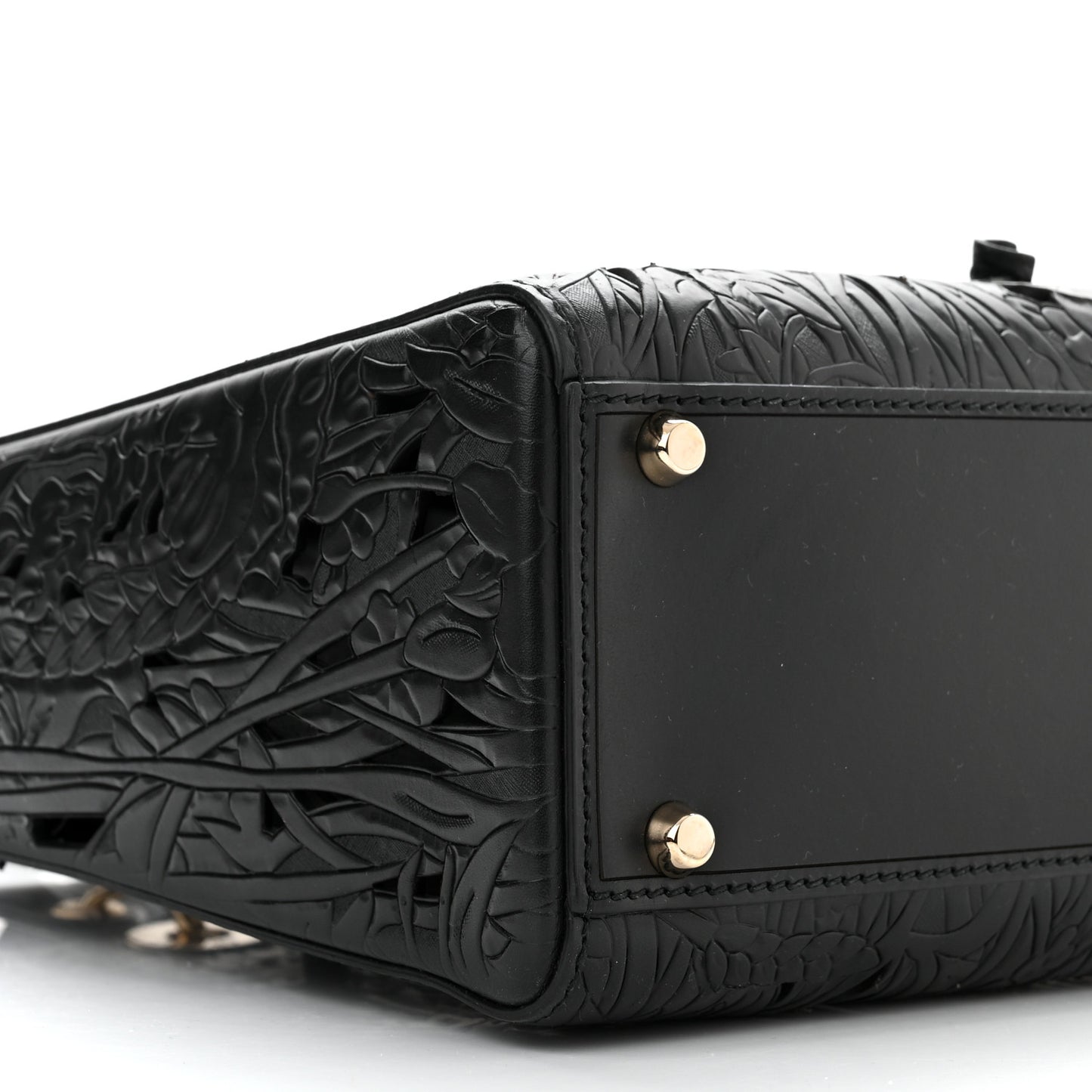 Calfskin Laser Cut Large Lady Dior Black