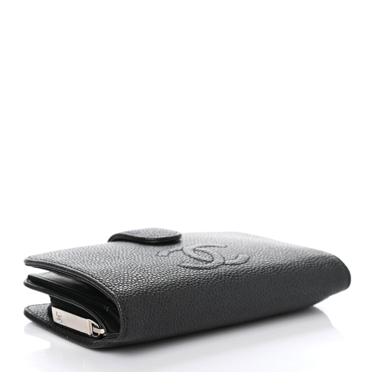 Caviar Timeless CC Zipped Pocket Wallet Black