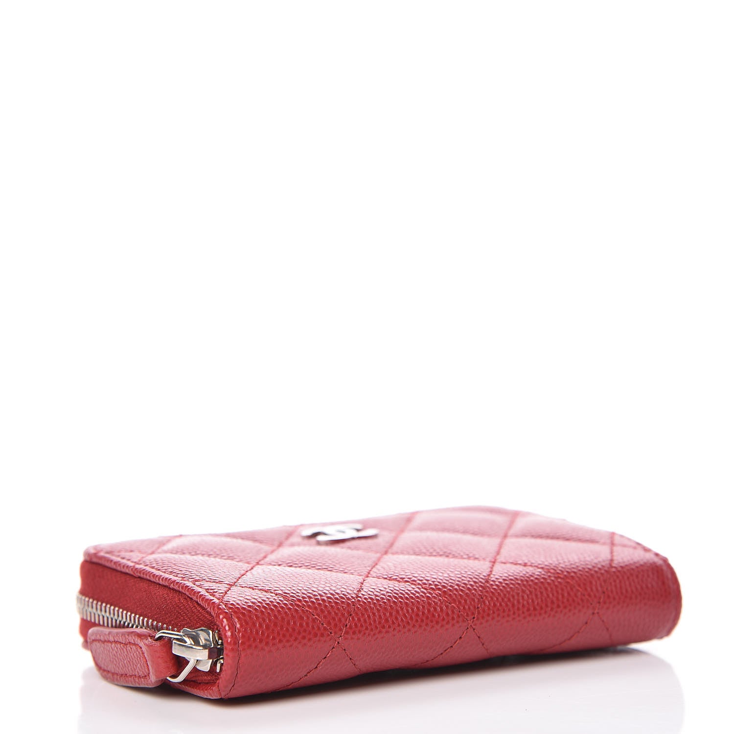 Chanel Caviar Quilted Zip Coin Purse Red 4 of 8
