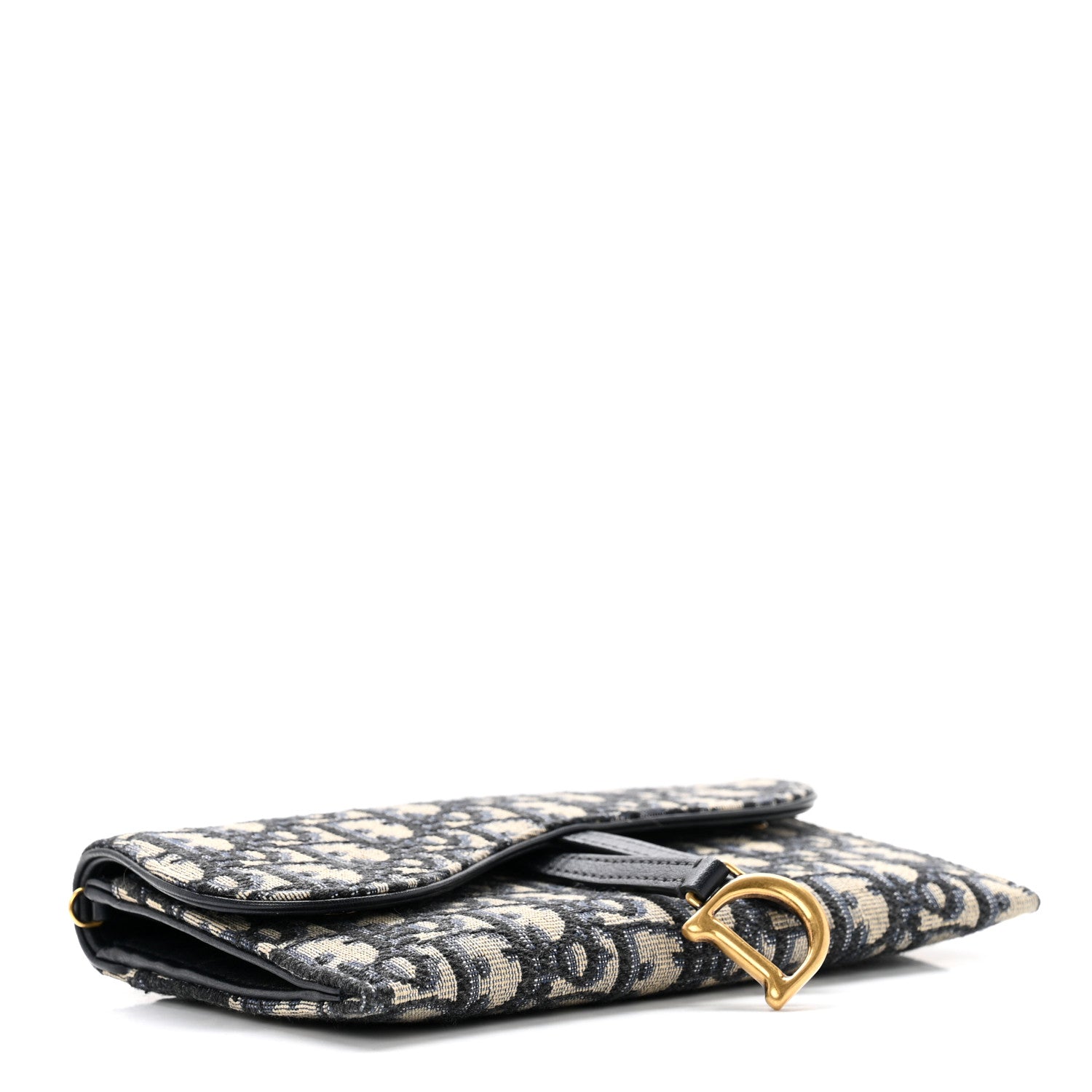 Christian Dior Oblique Saddle Chain Long Wallet Blue 4 of 7