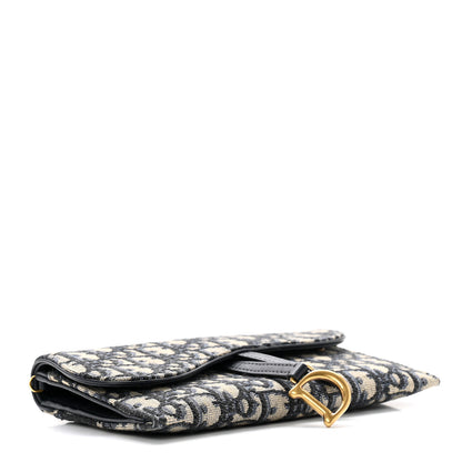 Christian Dior Oblique Saddle Chain Long Wallet Blue 4 of 7