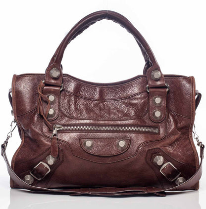 Balenciaga Agneau Giant 21 Silver Hardware CIty Castagna 1 of 8