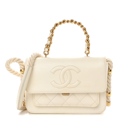 Chanel Crumpled Calfskin En Vogue Rope Flap White 1 of 11