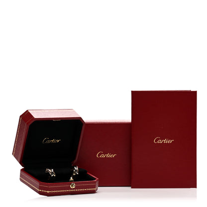 Cartier 18K Pink Yellow White Gold Classic Trinity Hoop Earrings 6 of 6