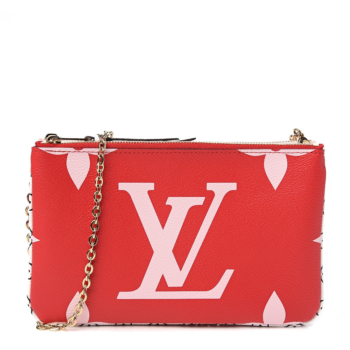 Monogram Giant Double Zip Pochette Rouge