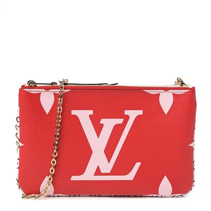 Louis Vuitton Monogram Giant Double Zip Pochette Rouge 1 of 9