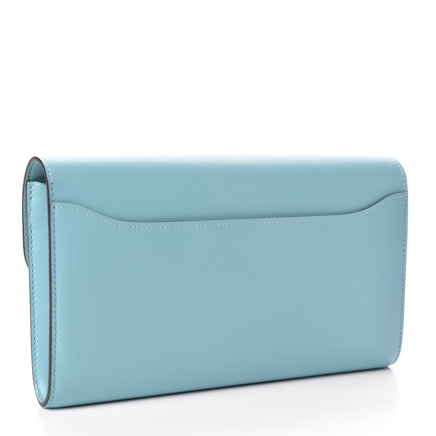 Hermes Tadelakt Lizard Constance Long Wallet Bleu Atoll Ficelle 3 of 16