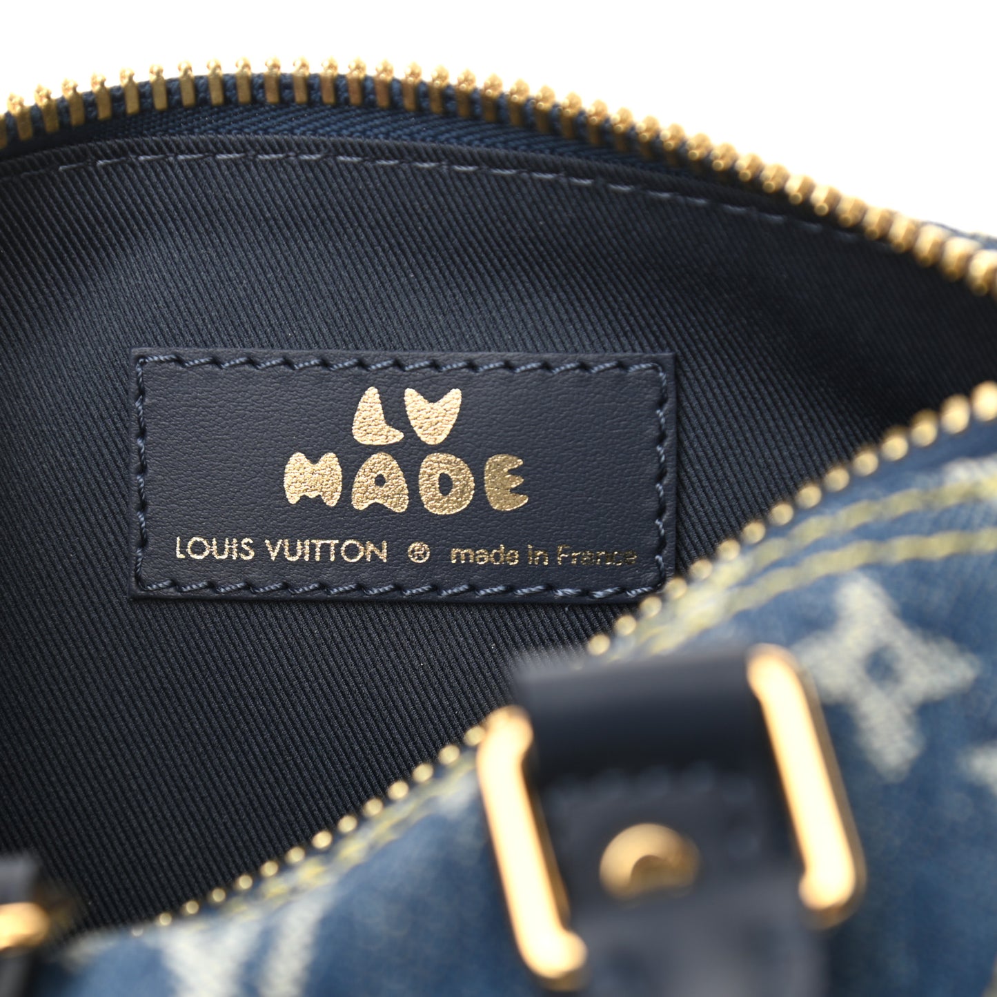 Taurillon Monogram Denim Drip Keepall XS Blue