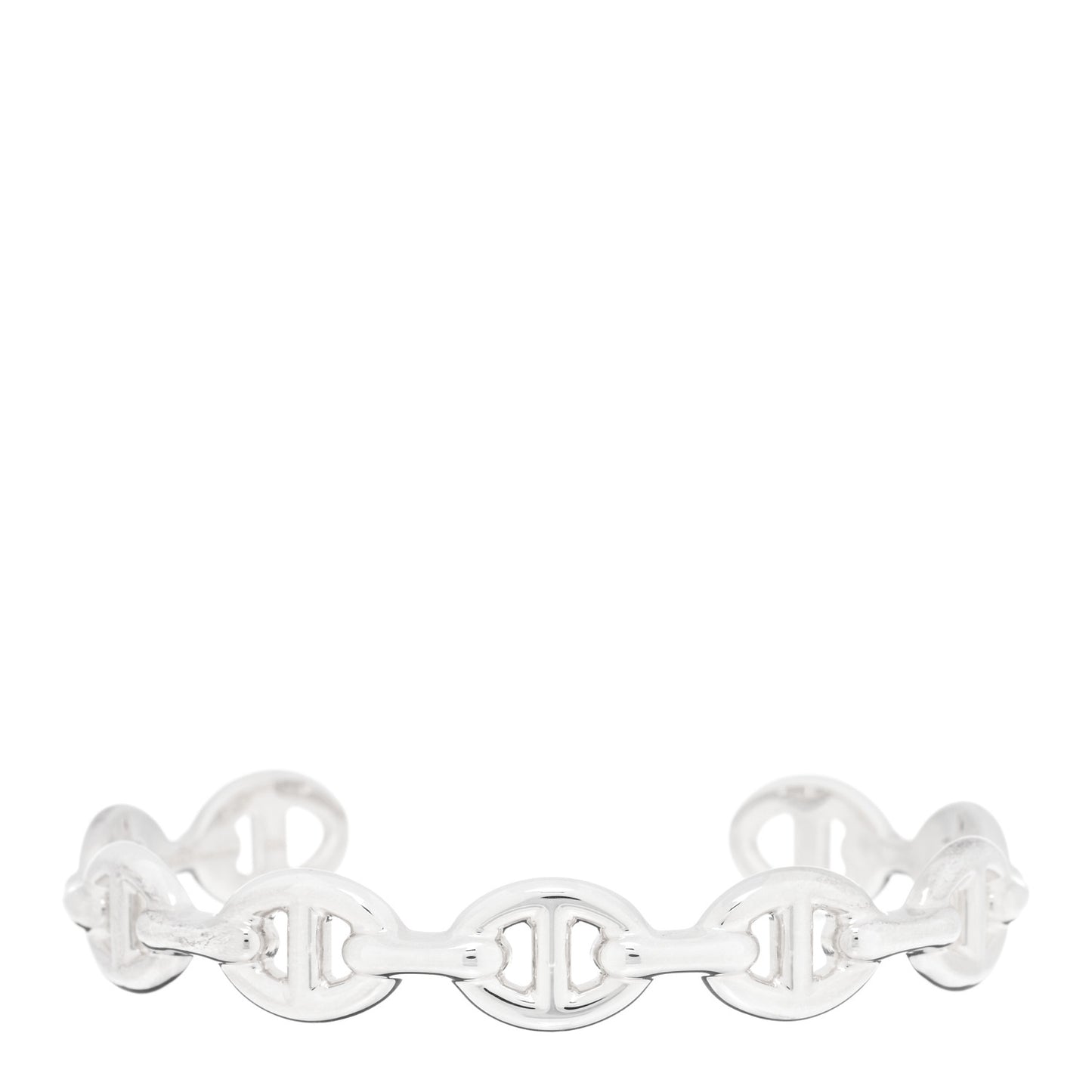 Sterling Silver MM Chaine d'Ancre Enchainee Cuff Bracelet SH