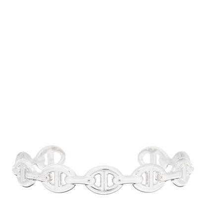 Hermes Sterling Silver MM Chaine d'Ancre Enchainee Cuff Bracelet SH 1 of 3