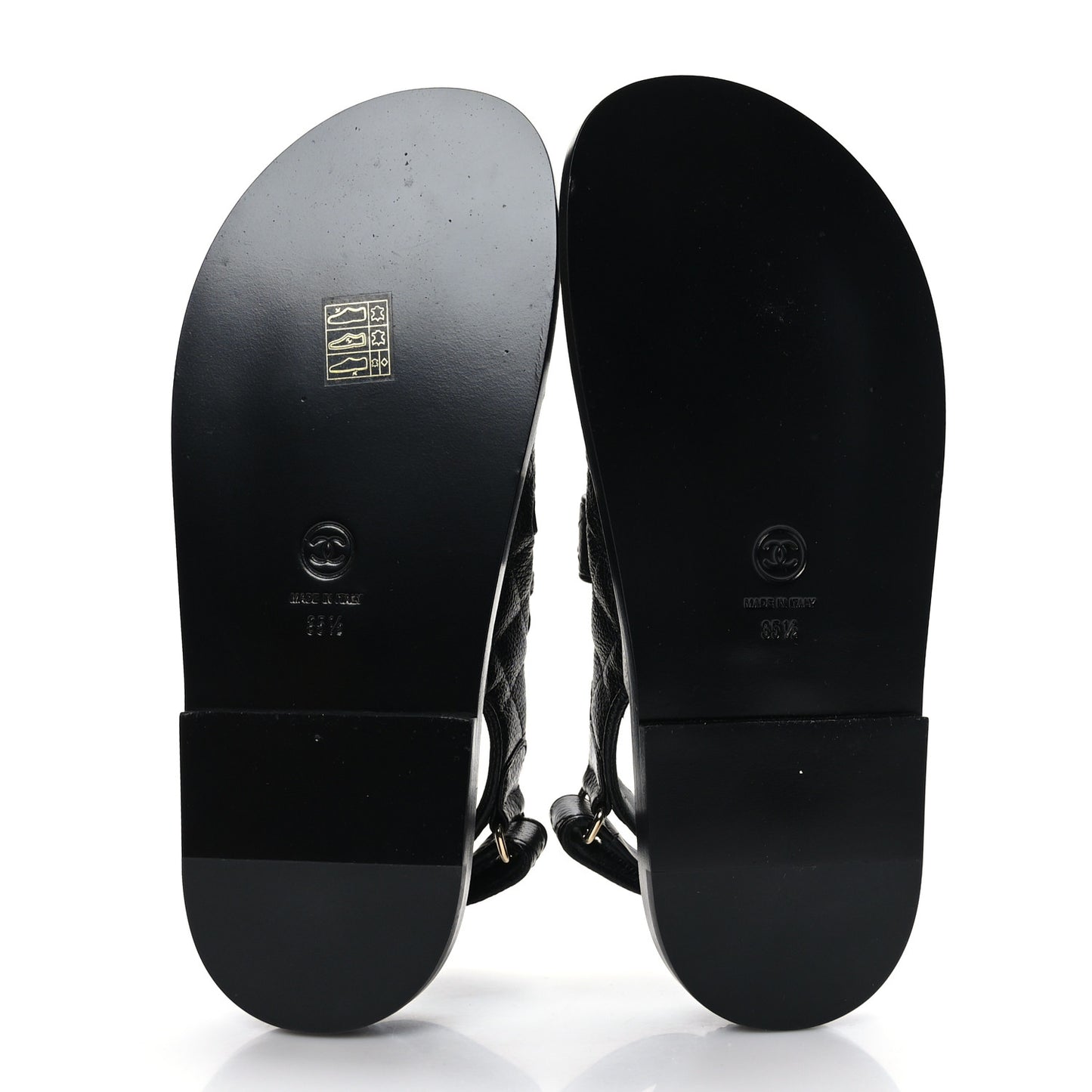 Grained Calfskin Velcro Dad Sandals 35.5 Black