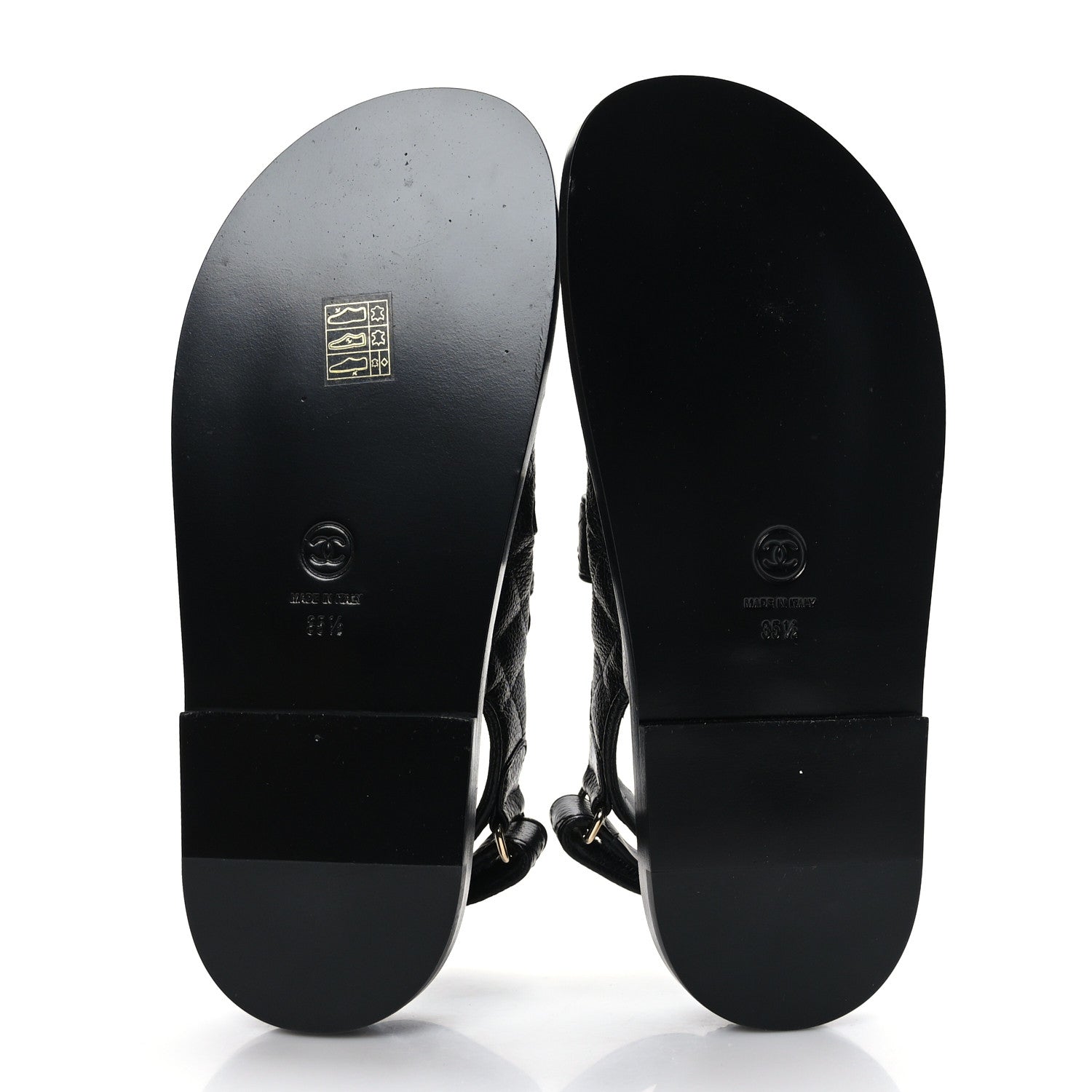 Chanel Grained Calfskin Velcro Dad Sandals 35.5 Black 5 of 8