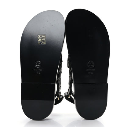 Chanel Grained Calfskin Velcro Dad Sandals 35.5 Black 5 of 8