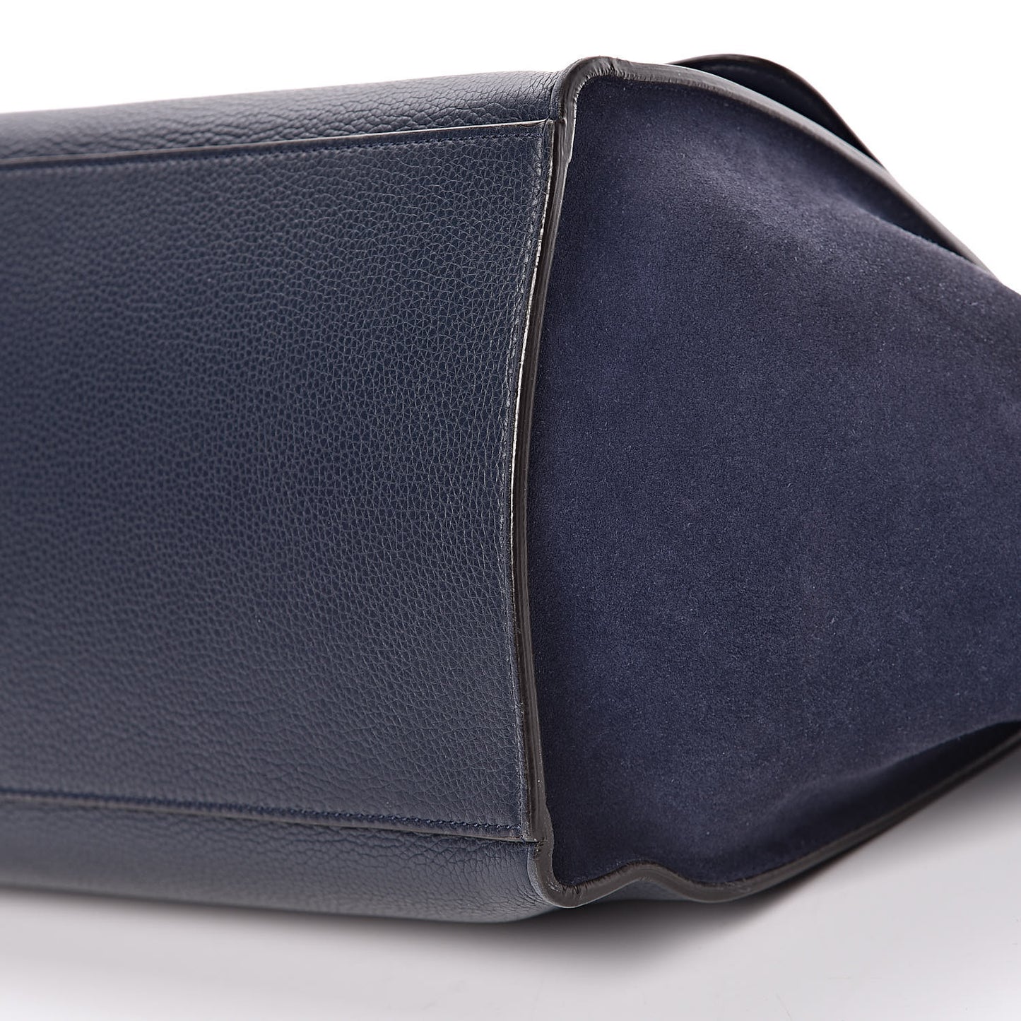 Drummed Calfskin Suede Medium Trapeze Navy
