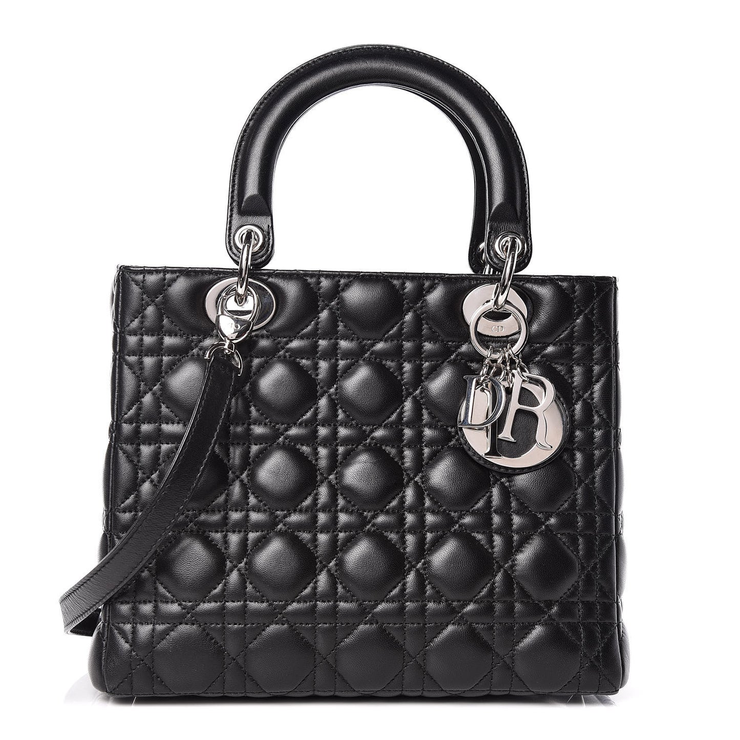 Lambskin Cannage Medium Lady Dior Black
