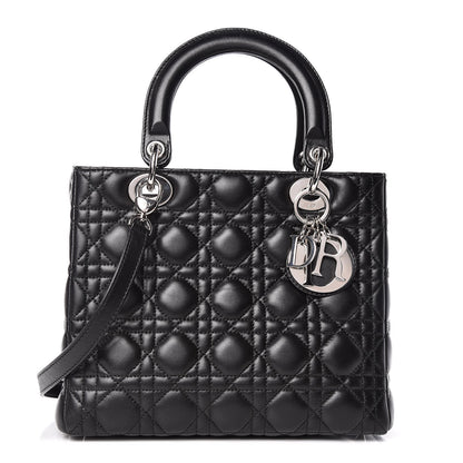 Christian Dior Lambskin Cannage Medium Lady Dior Black 1 of 11