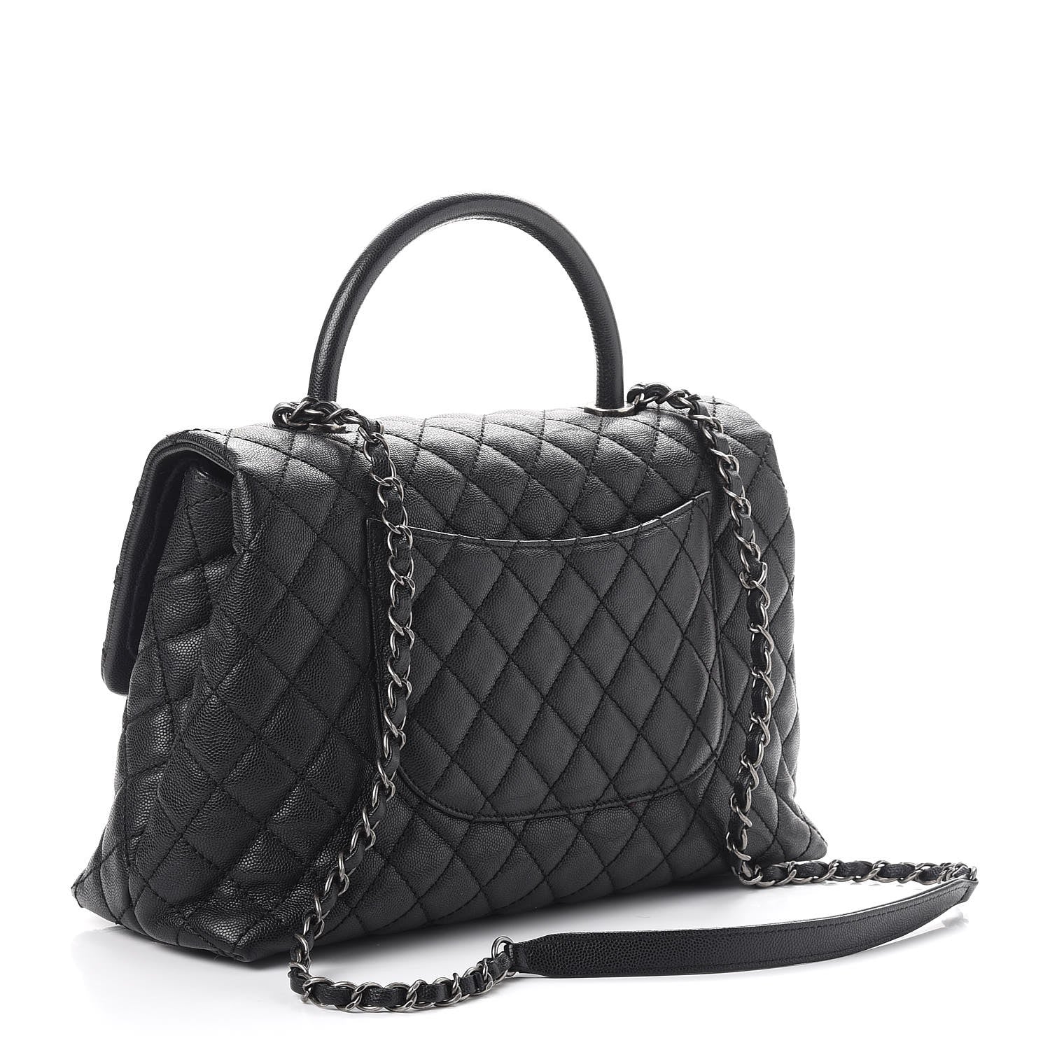 Chanel Caviar Quilted Medium Coco Handle Flap Black 4 of 11