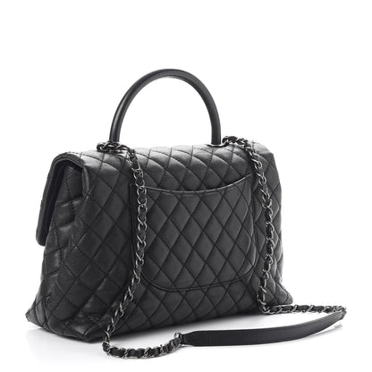 Chanel Caviar Quilted Medium Coco Handle Flap Black 4 of 11